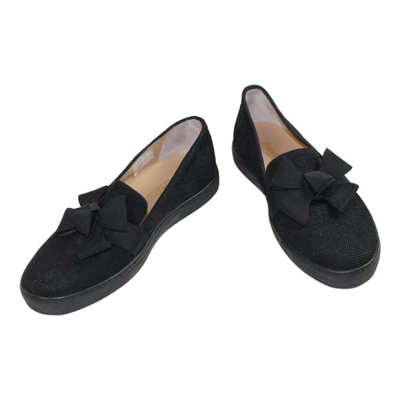 Russell & Bromley Black Bow Detail Slip-On Loafers, Size 37 (US 6.5-7) - Picture 6 of 8